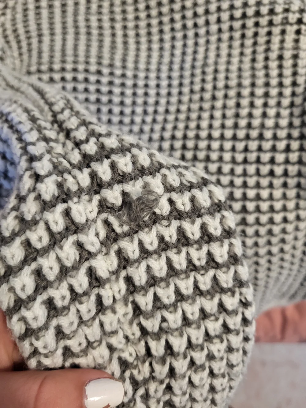 Planet Gold White and Gray Knit Sweater